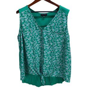 Fortune + Ivy Women's Sleeveless V Neck Floral Blouse Size 2X